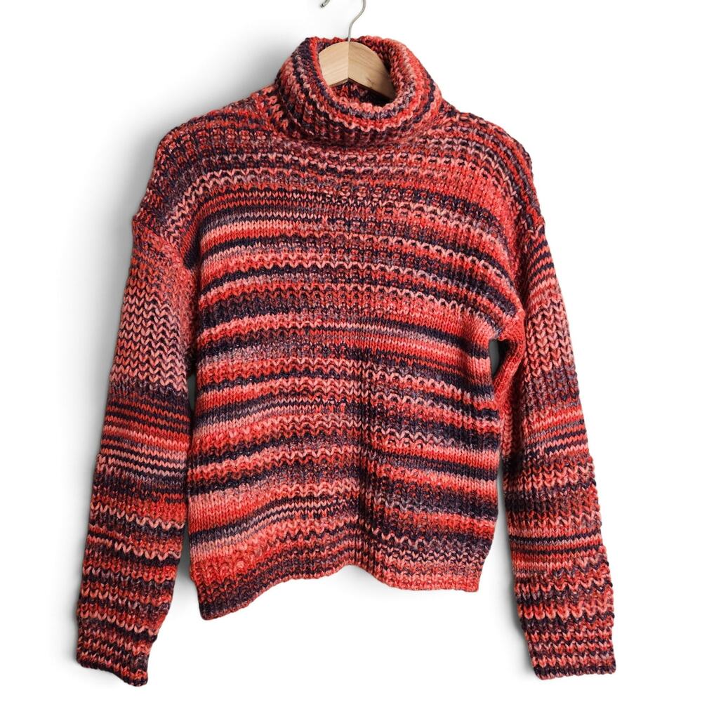 Elsamanda Anthroplogie Womens NWT Chunky Knit Wool Turtleneck Sweater Sz S Italy